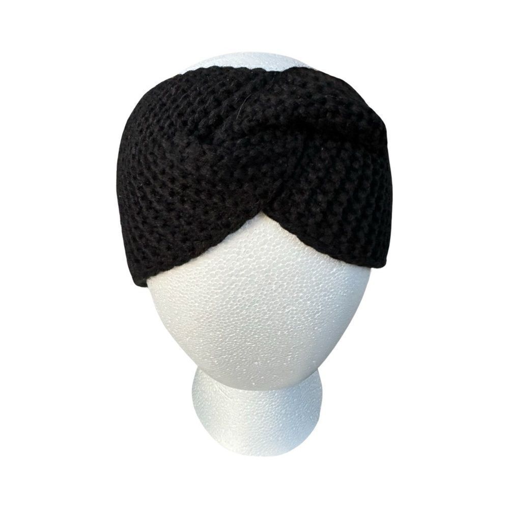West Loop Women’s Black Knit Criss Cross Front Solid Acrylic Headband OSF NWT